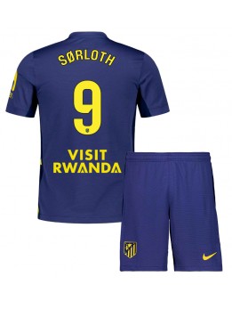 Atletico Madrid Alexander Sorloth #9 Replika Borta Kläder Barn 2025-26 Kortärmad (+ byxor)
